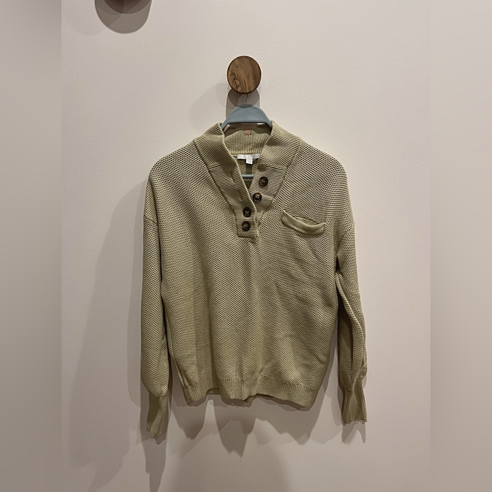 Lunya Women’s Cottonsilk Pocket Henley Light Green XS/S